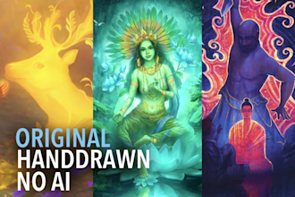 paint an original fantasy book cover artwork