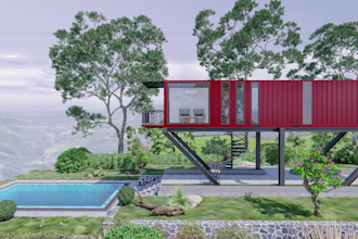 design shipping container box houses, villas, shops and more