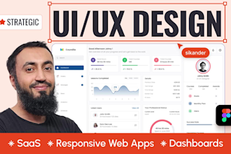 do ui ux design for saas, dashboard, web app, admin panel in figma