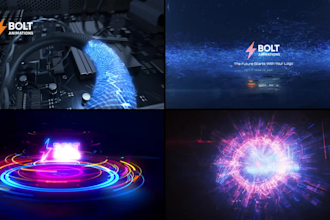 create a hologram hud logo animation futuristic reveal