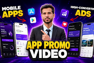 create dynamic mobile app explainer intro web promo video 6hr