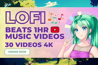 create 1hr lofi 4k loop animated lofi beats youtube video