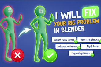 fix your blender rigging issues, weight paint and bone problems