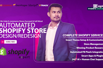 be your shopify expert, shopify developer, shopify store designer