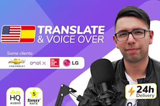 translate and record voice over script english to spanish
