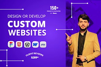 create a custom website with complete front and back end solutions