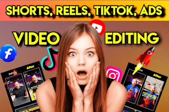 do video editing for instagram reels, ads, youtube shorts, tik tok video