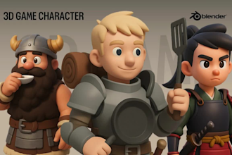 create 3d game character and props, low poly assets