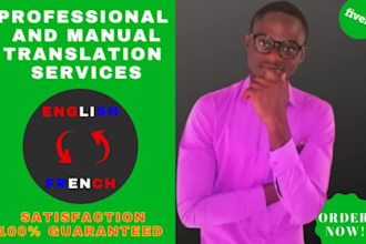 manually translate english to french and french to english