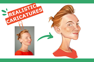 draw a realistic caricature from a photo