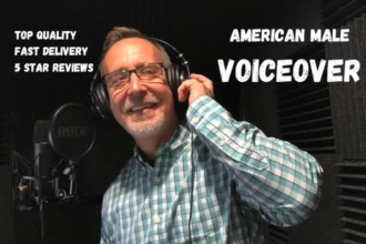 record a professional american male voice over in english