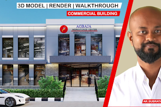 do commercial building exterior design sketchup model architectural rendering