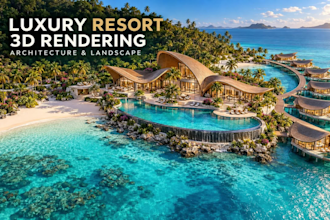 do high end 3d resort rendering and architectural visualization