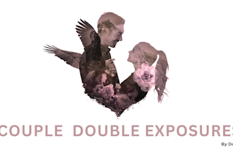 make creative double exposure effects for your couple photos