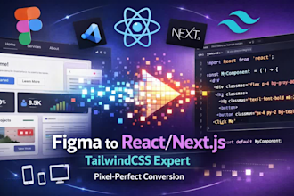 convert figma design to reactjs, figma to nextjs with tailwindcss responsive