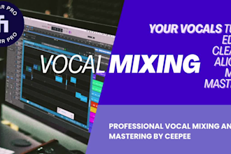 professionally mix, edit, tune and master vocals for your song
