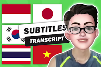 add subtitles to your video in japanese, korean, indonesian, vietnamese and thai