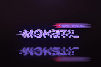 create neon glitch logo video intro