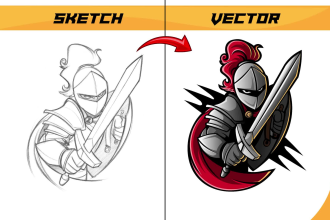 convert your sketch or logo to detailed vector illustration