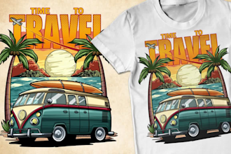 create unique retro vintage illustration design for t shirt and hoodie