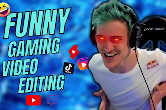 do funny gaming video editing for youtube, tiktok