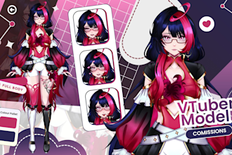 design vtuber model and vtuber live 2d