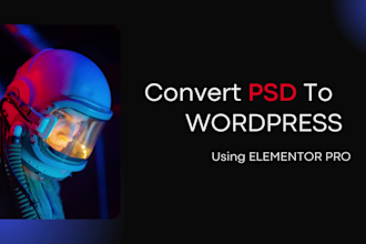convert sketch, PSD, xd, figma to wordpress through elementor pro