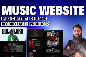 create a  music website for music artist, producer, dj, band or record label