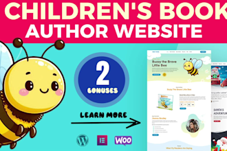 create children book author website design or kids ebook writer site
