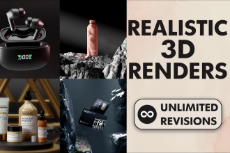 3d product render and 3d model realistic shots of your products