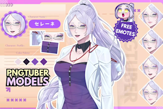 design a custom pngtuber or png tuber model for streams in anime style