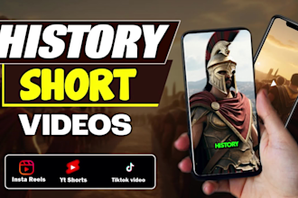 create 50 ai history shorts for youtube , instagram reels, tiktok videos