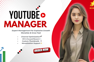 be your youtube manager and SEO expert for channel growth