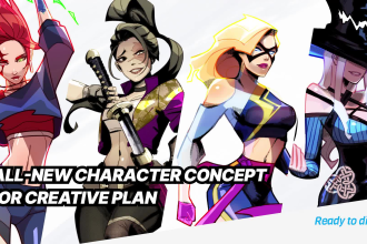 create professional character design project art deco style