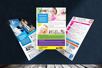 design sale sheet, flyer, poster, brochure in fast delivery