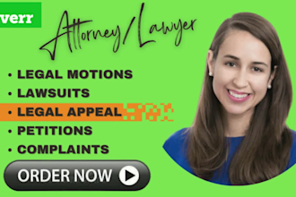 write lawsuits, legal motions, complaints, petitions, appeals, case briefs
