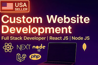 do full stack web app development as react js next js node js laravel developer