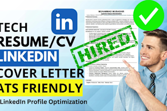 build professional executive tech ats friendly resume cover letter linkedin