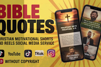 create quality bible reels christian videos, youtube shorts, motivational reels