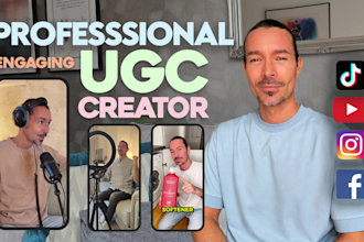create an engaging british UK male ugc video ad content creator