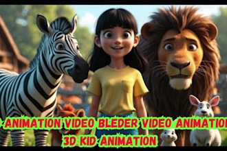 do 3d animation video, 3d learn video blender animation and 3d kid animation