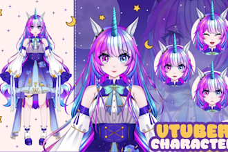 design and rig pro vtuber character in live2d, for vtuber model and vtube studio