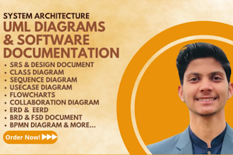 do uml, use case, class diagram, bpmn, erd, data flow, sequence srs architecture