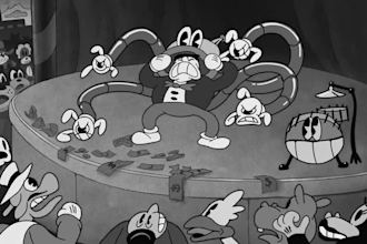 do retro rubber hose animation,1930s vintage cartoon animation, in cuphead style
