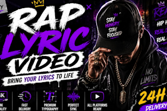 make a professional rap music video with animated lyrics for your song
