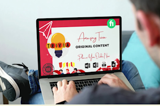 create original trivia mcqs and questions within 24 hours