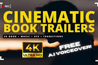 edit a cinematic book trailer, author promo video and book launch teaser