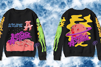 design bold artsy hoodie for streetwear brands ready to sell