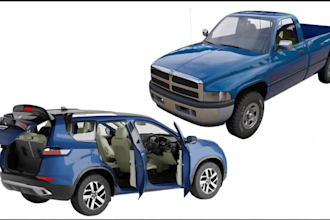 create 3d car model, 3d vehicle model for games or 3d printing in blender, cad