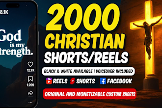 create emotional christian, bible and motivational reels for instagram, tiktok,